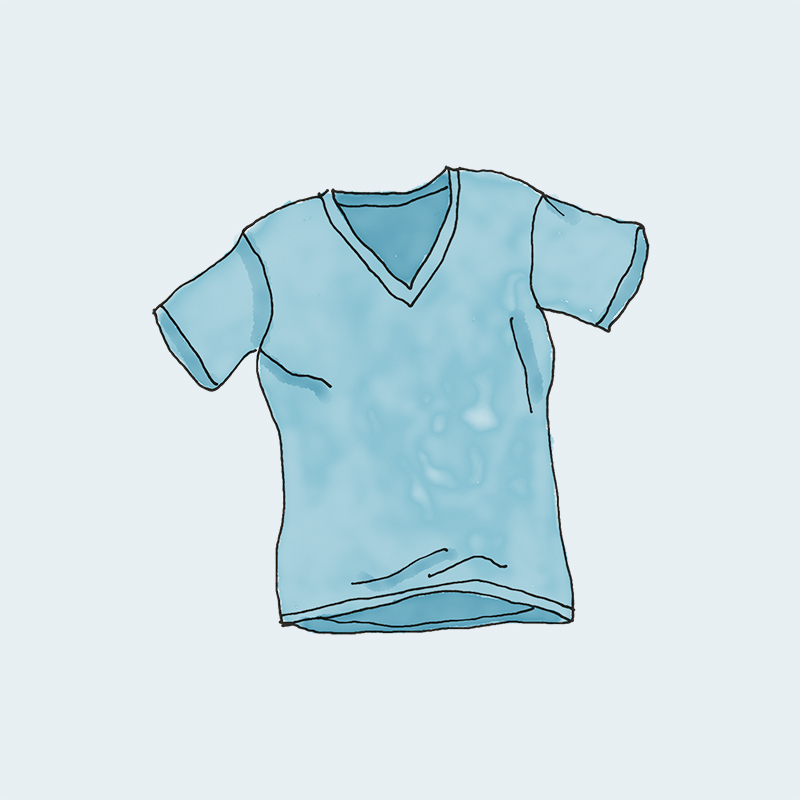 VネックTシャツ（ブルー）