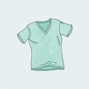 VネックTシャツ（グリーン）