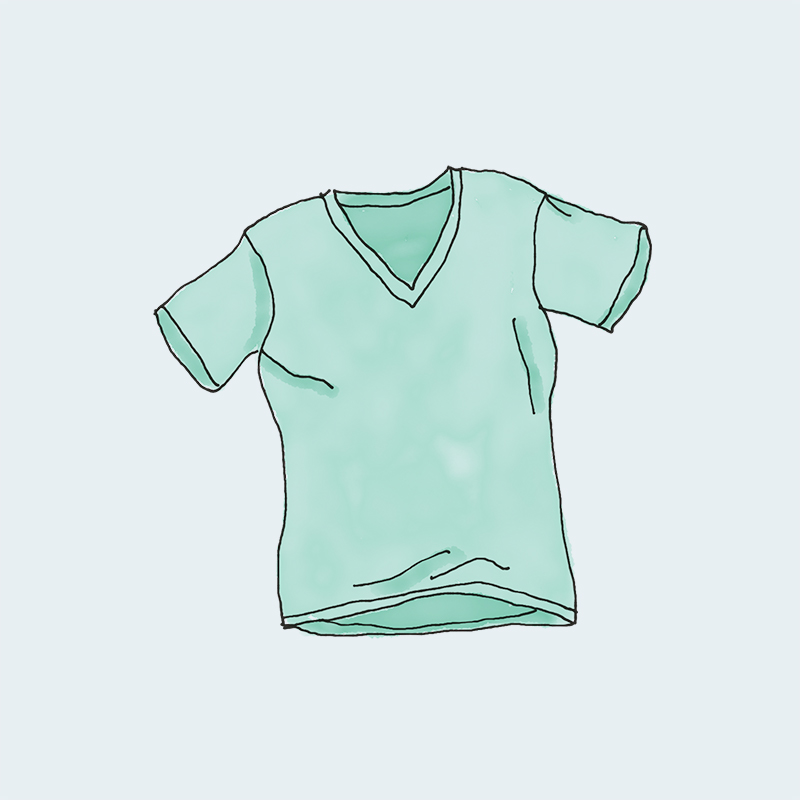 VネックTシャツ（グリーン）