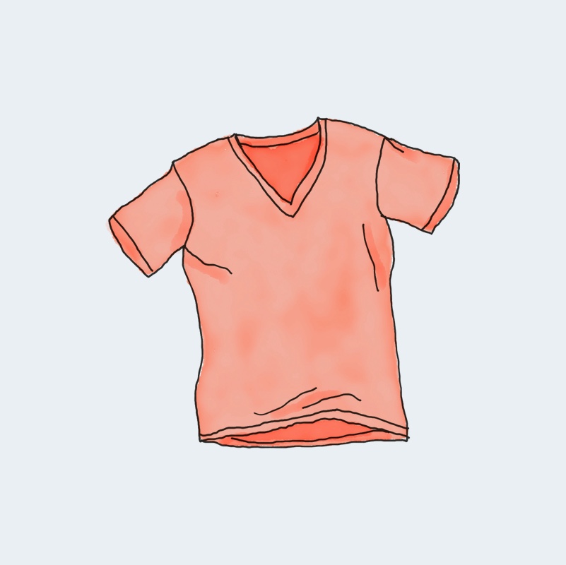 VネックTシャツ（レッド）